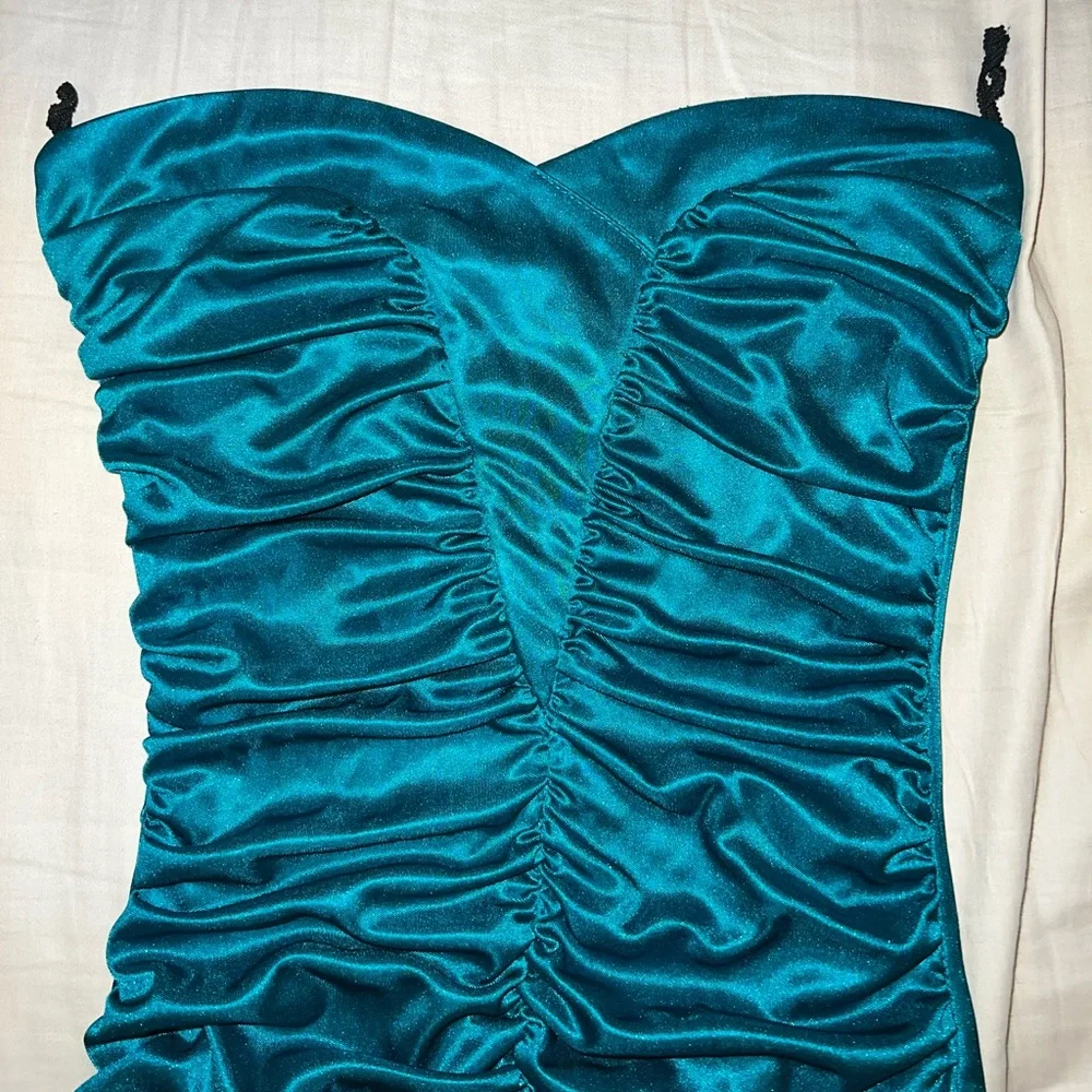 Satin Ruched Dress - Picture 3 of 6
